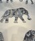 1 Yard Elephant Stitch Make Your Mark Blue Smoke Embroidered Animal Fabric 54 Inches Wide